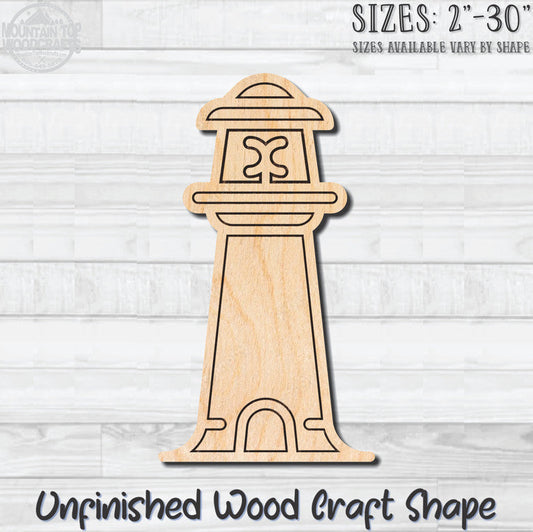 Lighthouse Detailed 10 Unfinished Wood Shape Blank Laser Engraved Cutout Woodcraft Craft Supply