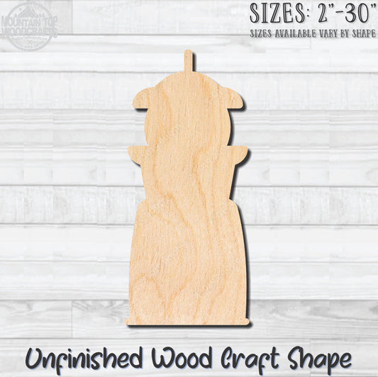 Lighthouse 1 Unfinished Wood Shape Blank Laser Engraved Cutout Woodcraft Craft Supply