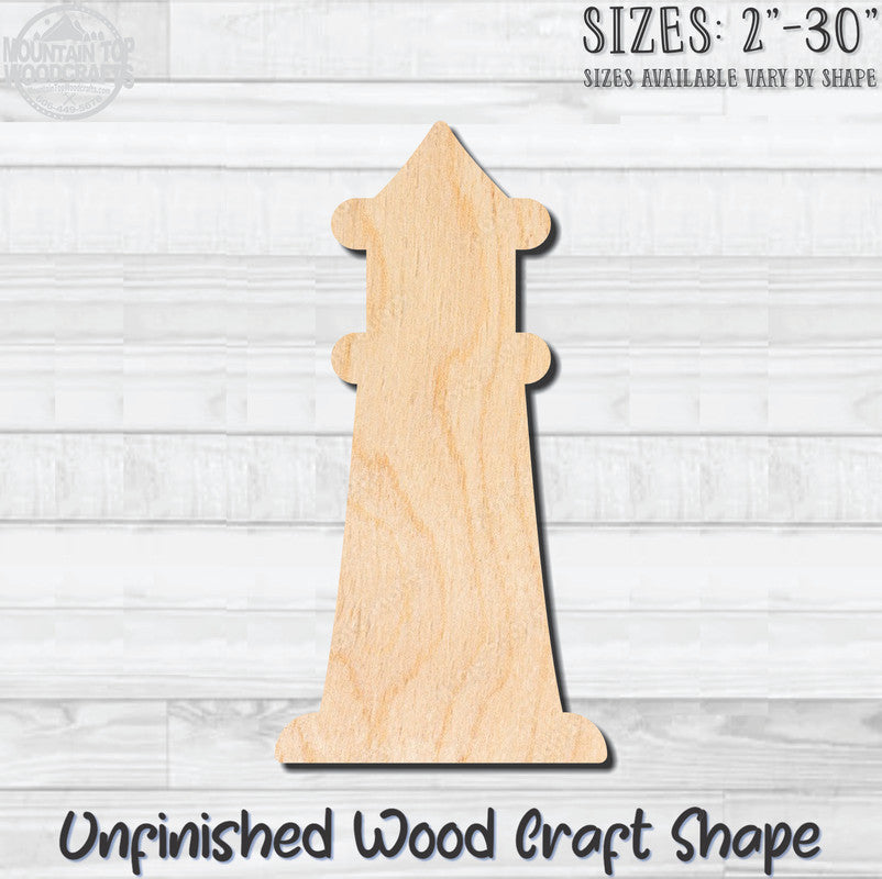 Lighthouse 2 Unfinished Wood Shape Blank Laser Engraved Cutout Woodcraft Craft Supply