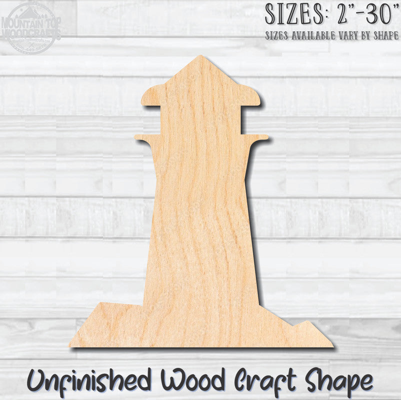 Lighthouse 6 Unfinished Wood Shape Blank Laser Engraved Cutout Woodcraft Craft Supply