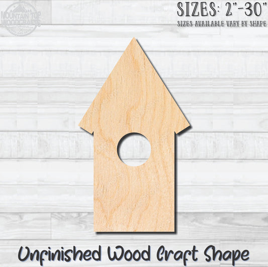 Birdhouse 1 Unfinished Wood Shape Blank Laser Engraved Cutout Woodcraft Craft Supply