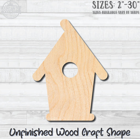 Birdhouse 2 Unfinished Wood Shape Blank Laser Engraved Cutout Woodcraft Craft Supply