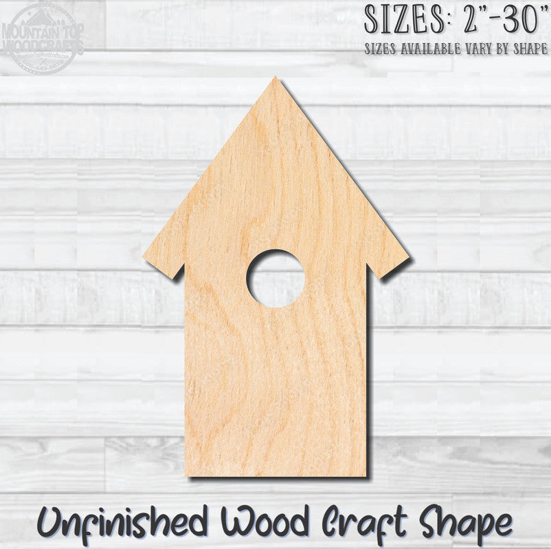 Birdhouse 3 Unfinished Wood Shape Blank Laser Engraved Cutout Woodcraft Craft Supply