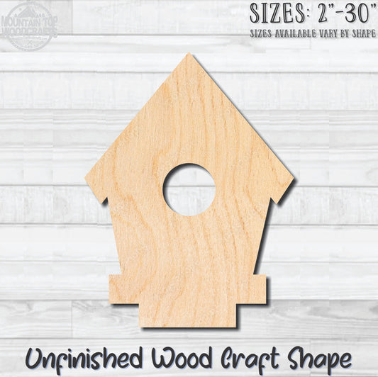 Birdhouse 5 Unfinished Wood Shape Blank Laser Engraved Cutout Woodcraft Craft Supply