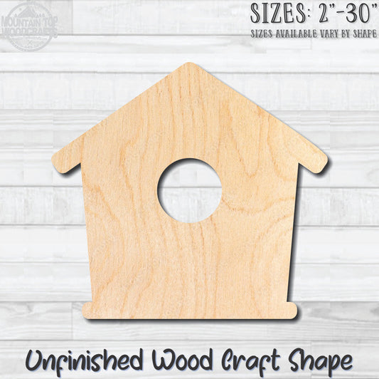 Birdhouse 6 Unfinished Wood Shape Blank Laser Engraved Cutout Woodcraft Craft Supply