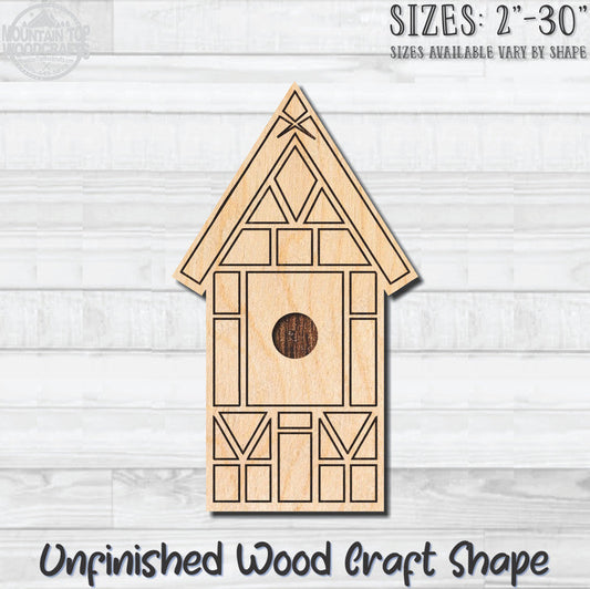 Birdhouse Detailed 1 Unfinished Wood Shape Blank Laser Engraved Cutout Woodcraft Craft Supply
