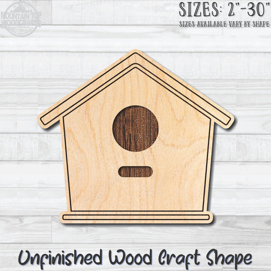 Birdhouse Detailed 6 Unfinished Wood Shape Blank Laser Engraved Cutout Woodcraft Craft Supply