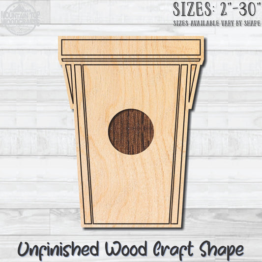 Birdhouse Detailed 7 Unfinished Wood Shape Blank Laser Engraved Cutout Woodcraft Craft Supply
