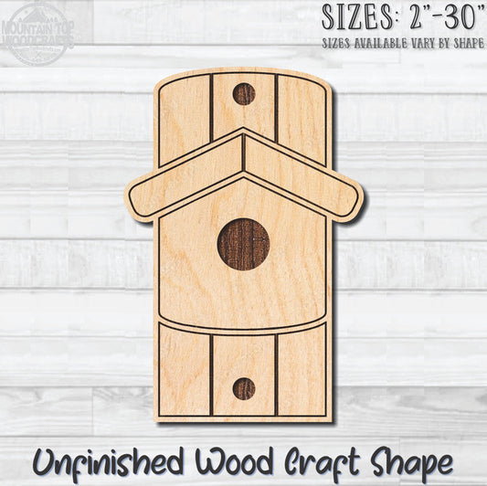 Birdhouse Detailed 8 Unfinished Wood Shape Blank Laser Engraved Cutout Woodcraft Craft Supply