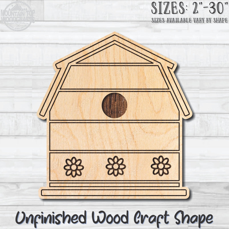 Birdhouse Detailed 11 Unfinished Wood Shape Blank Laser Engraved Cutout Woodcraft Craft Supply