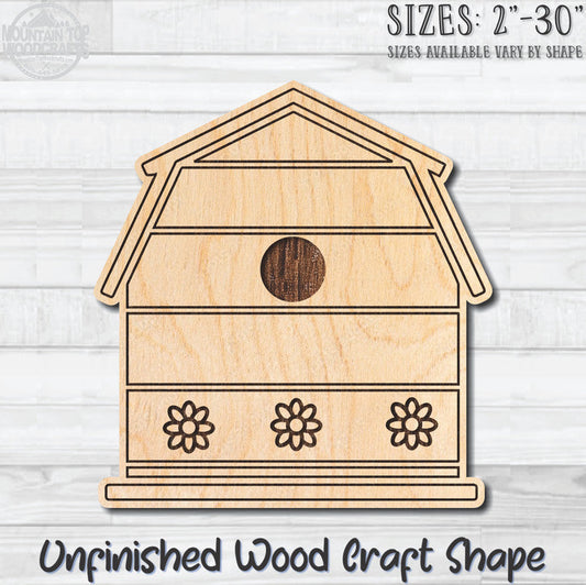 Birdhouse Detailed 11 Unfinished Wood Shape Blank Laser Engraved Cutout Woodcraft Craft Supply