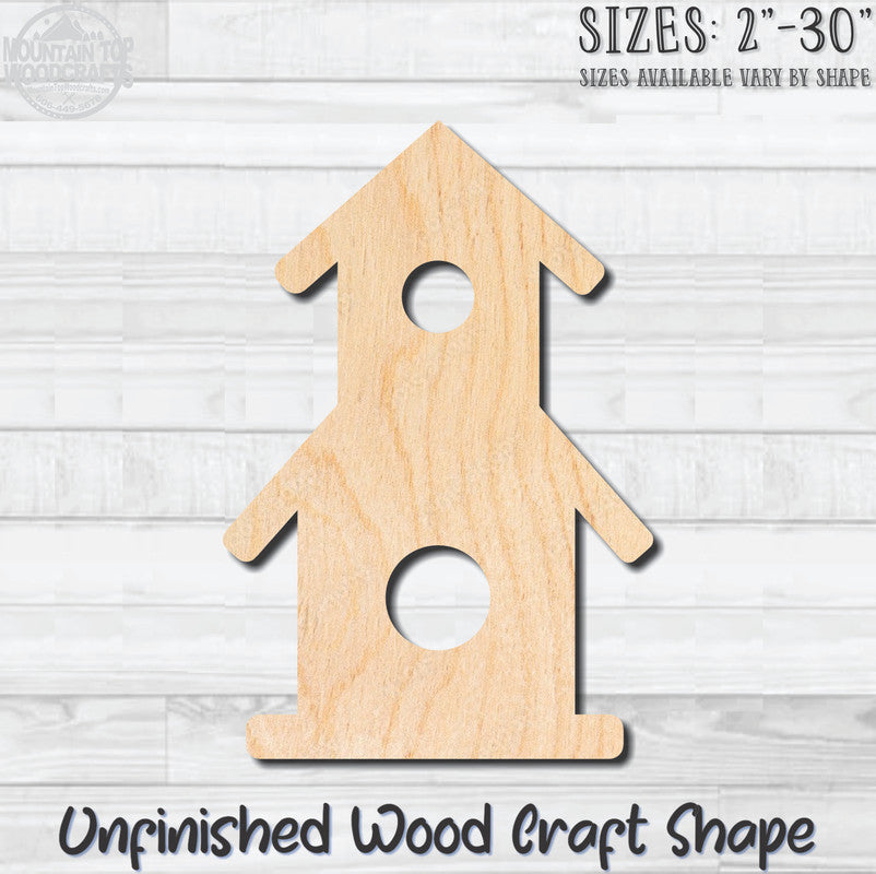 Birdhouse Detailed 12 Unfinished Wood Shape Blank Laser Engraved Cutout Woodcraft Craft Supply