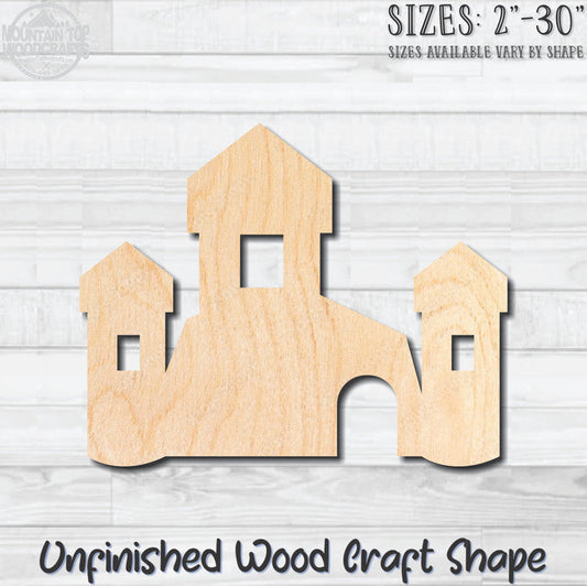 Sand Castle 2 Unfinished Wood Shape Blank Laser Engraved Cutout Woodcraft Craft Supply