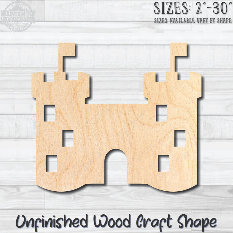 Sand Castle 3 Unfinished Wood Shape Blank Laser Engraved Cutout Woodcraft Craft Supply