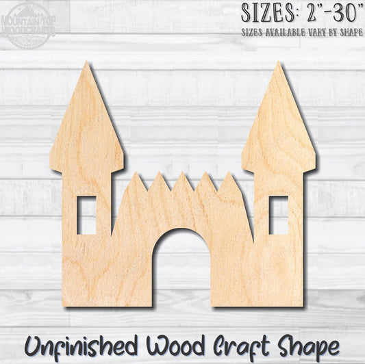 Sand Castle 5 Unfinished Wood Shape Blank Laser Engraved Cutout Woodcraft Craft Supply