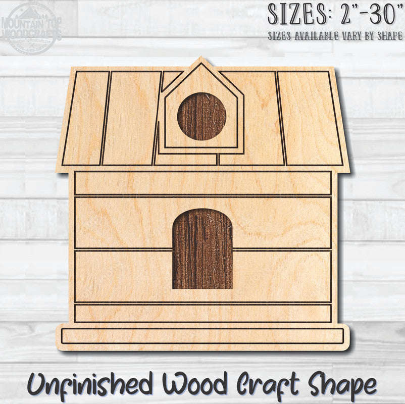 Birdhouse 13 Unfinished Wood Shape Blank Laser Engraved Cutout Woodcraft Craft Supply