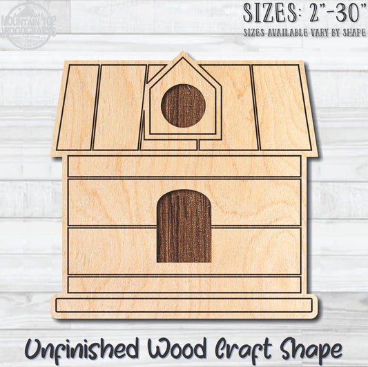 Birdhouse 13 Unfinished Wood Shape Blank Laser Engraved Cutout Woodcraft Craft Supply