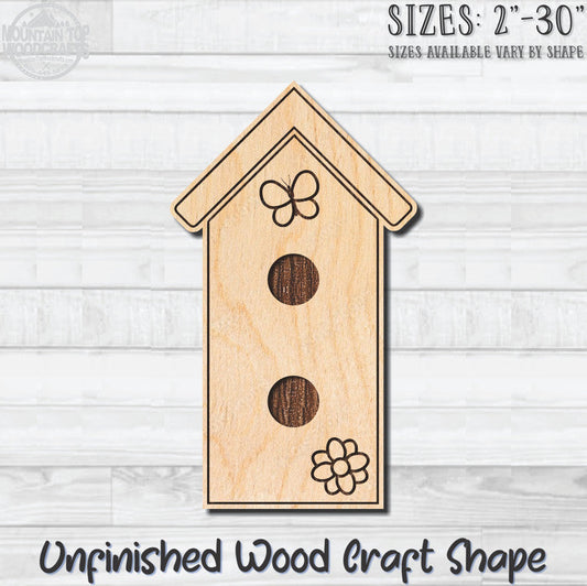 Birdhouse 15 Unfinished Wood Shape Blank Laser Engraved Cutout Woodcraft Craft Supply