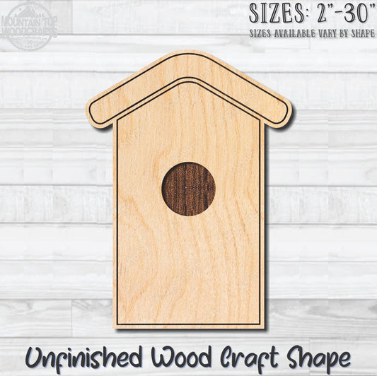 Birdhouse 19 Unfinished Wood Shape Blank Laser Engraved Cutout Woodcraft Craft Supply