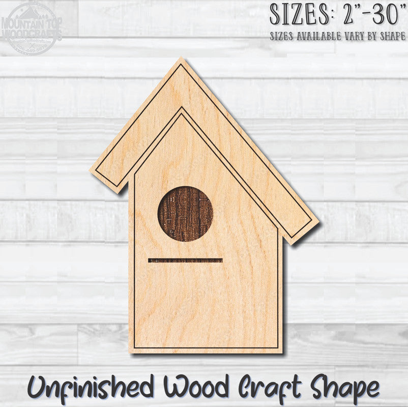 Birdhouse 20 Unfinished Wood Shape Blank Laser Engraved Cutout Woodcraft Craft Supply