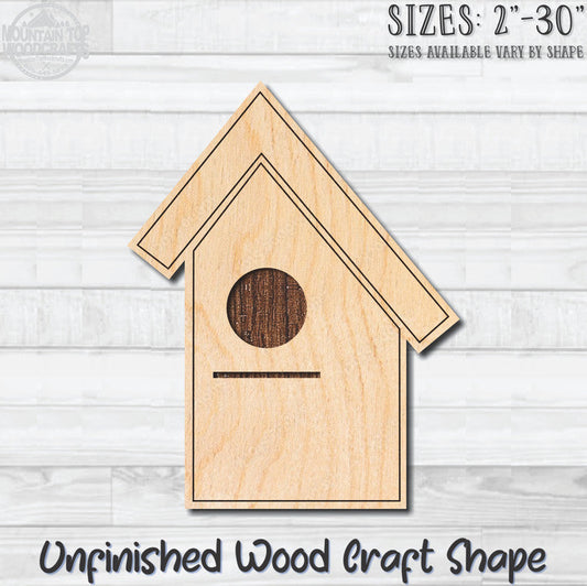 Birdhouse 20 Unfinished Wood Shape Blank Laser Engraved Cutout Woodcraft Craft Supply