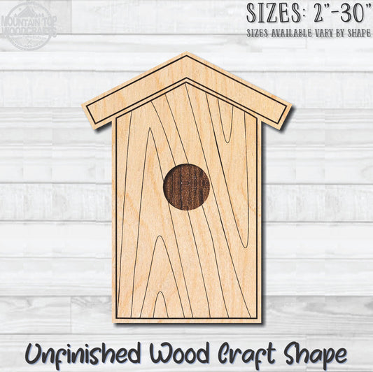 Birdhouse 21 Unfinished Wood Shape Blank Laser Engraved Cutout Woodcraft Craft Supply