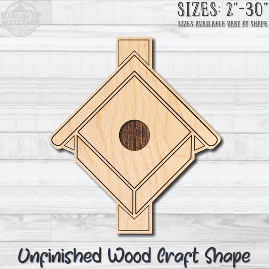 Birdhouse 24 Unfinished Wood Shape Blank Laser Engraved Cutout Woodcraft Craft Supply
