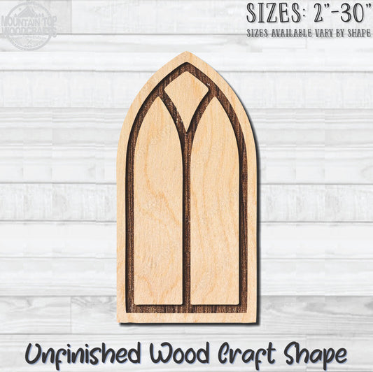 Stained Glass Window 5 Unfinished Wood Shape Blank Laser Engraved Cut Out Woodcraft Craft Supply