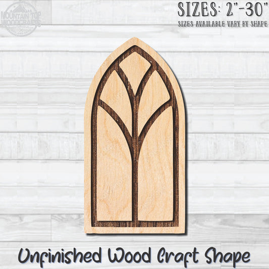 Stained Glass Window 8 Unfinished Wood Shape Blank Laser Engraved Cut Out Woodcraft Craft Supply