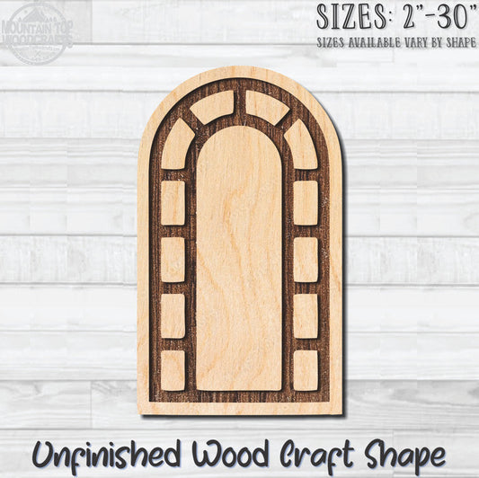 Stained Glass Window 11 Unfinished Wood Shape Blank Laser Engraved Cut Out Woodcraft Craft Supply