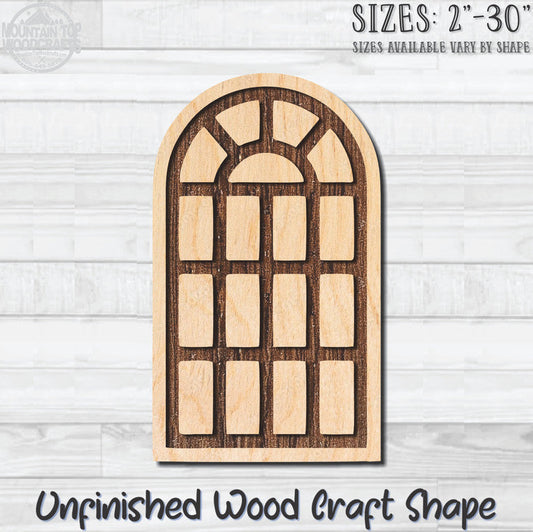 Stained Glass Window 12 Unfinished Wood Shape Blank Laser Engraved Cut Out Woodcraft Craft Supply