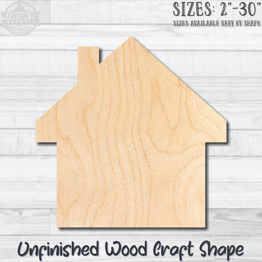 House Home Building 19 Unfinished Wood Shape Blank Laser Engraved Cutout Woodcraft Craft Supply