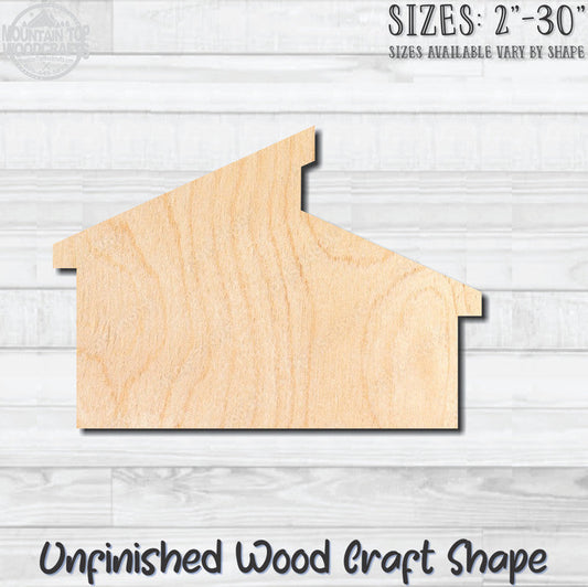House Home Building 21 Unfinished Wood Shape Blank Laser Engraved Cutout Woodcraft Craft Supply