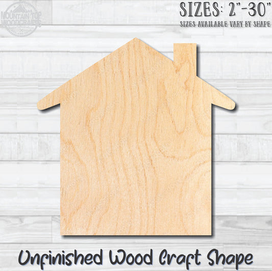 House Home Building 22 Unfinished Wood Shape Blank Laser Engraved Cutout Woodcraft Craft Supply