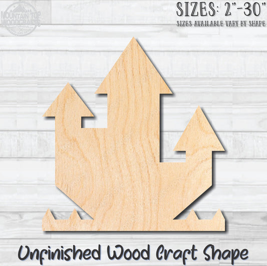 Halloween Haunted House 7 Unfinished Wood Shape Blank Laser Engraved Cutout Woodcraft Craft Supply