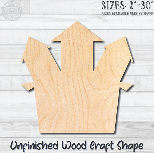 Halloween Haunted House 8 Unfinished Wood Shape Blank Laser Engraved Cutout Woodcraft Craft Supply