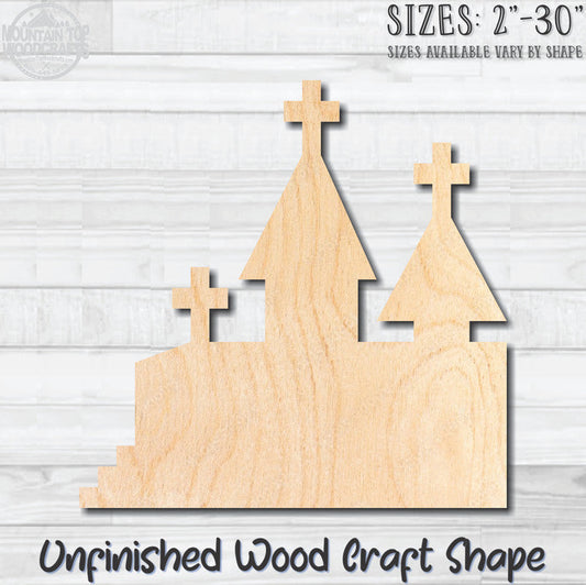 Halloween Haunted House 9 Unfinished Wood Shape Blank Laser Engraved Cutout Woodcraft Craft Supply