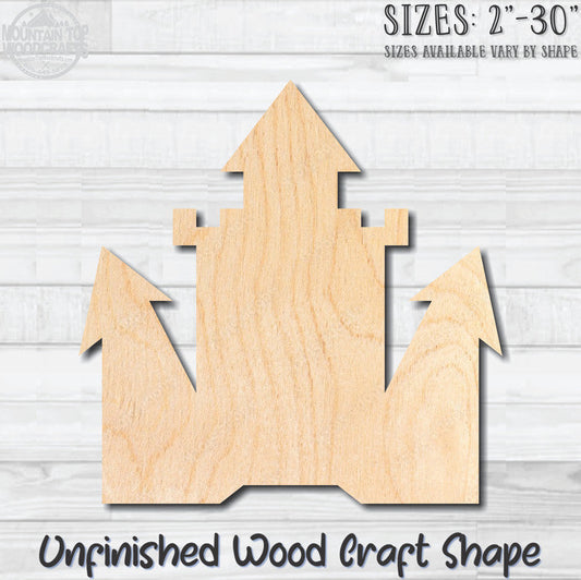 Halloween Haunted House 10 Unfinished Wood Shape Blank Laser Engraved Cutout Woodcraft Craft Supply
