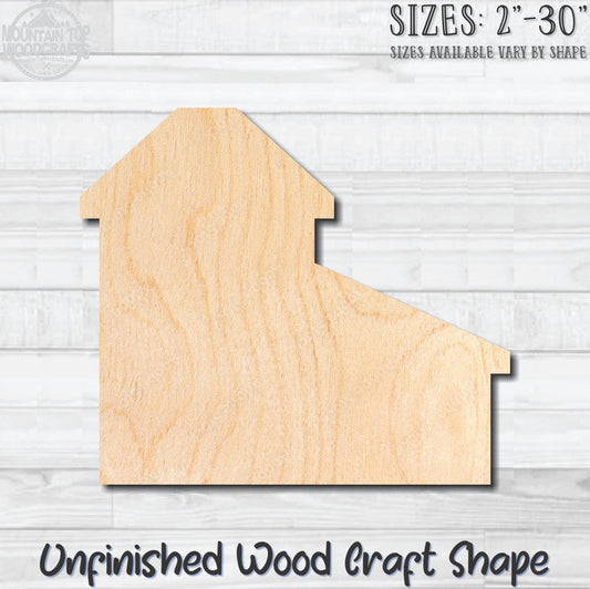 House Home Building 26 Unfinished Wood Shape Blank Laser Engraved Cutout Woodcraft Craft Supply
