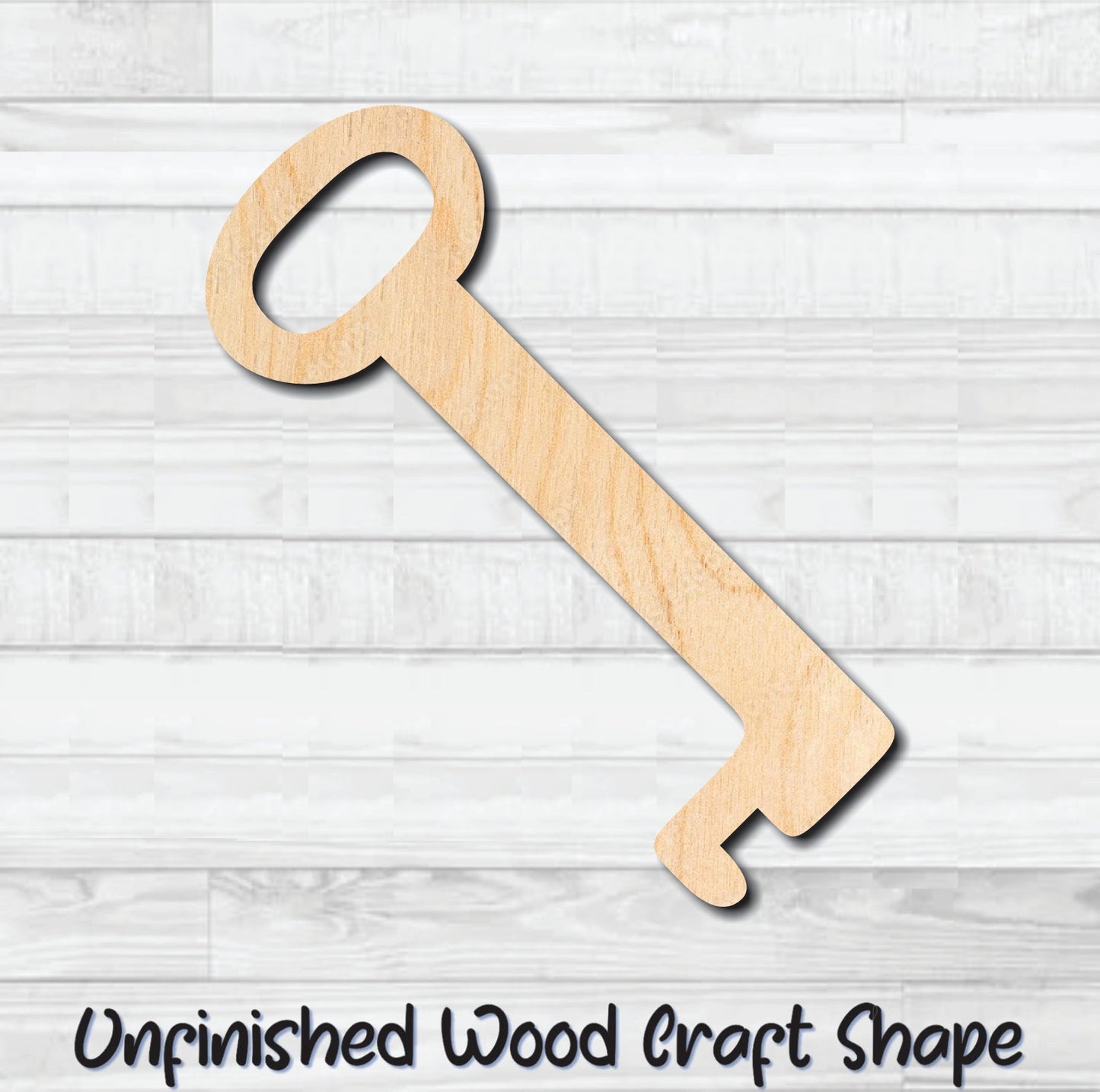 Skeleton Key 1 Unfinished Wood Shape Blank Laser Engraved Cut Out Woodcraft Craft Supply