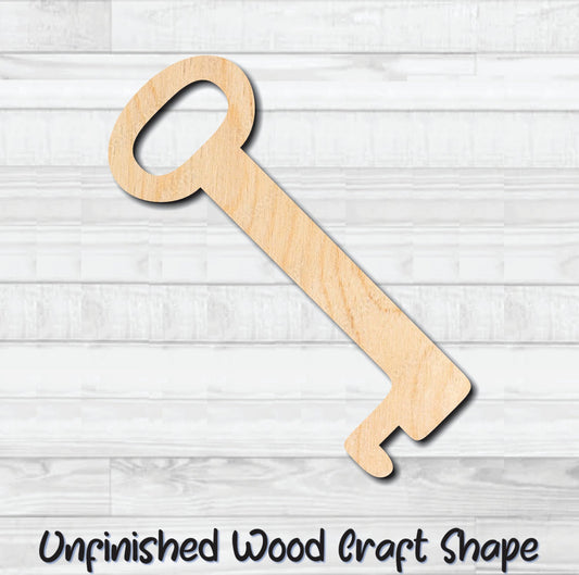 Skeleton Key 1 Unfinished Wood Shape Blank Laser Engraved Cut Out Woodcraft Craft Supply
