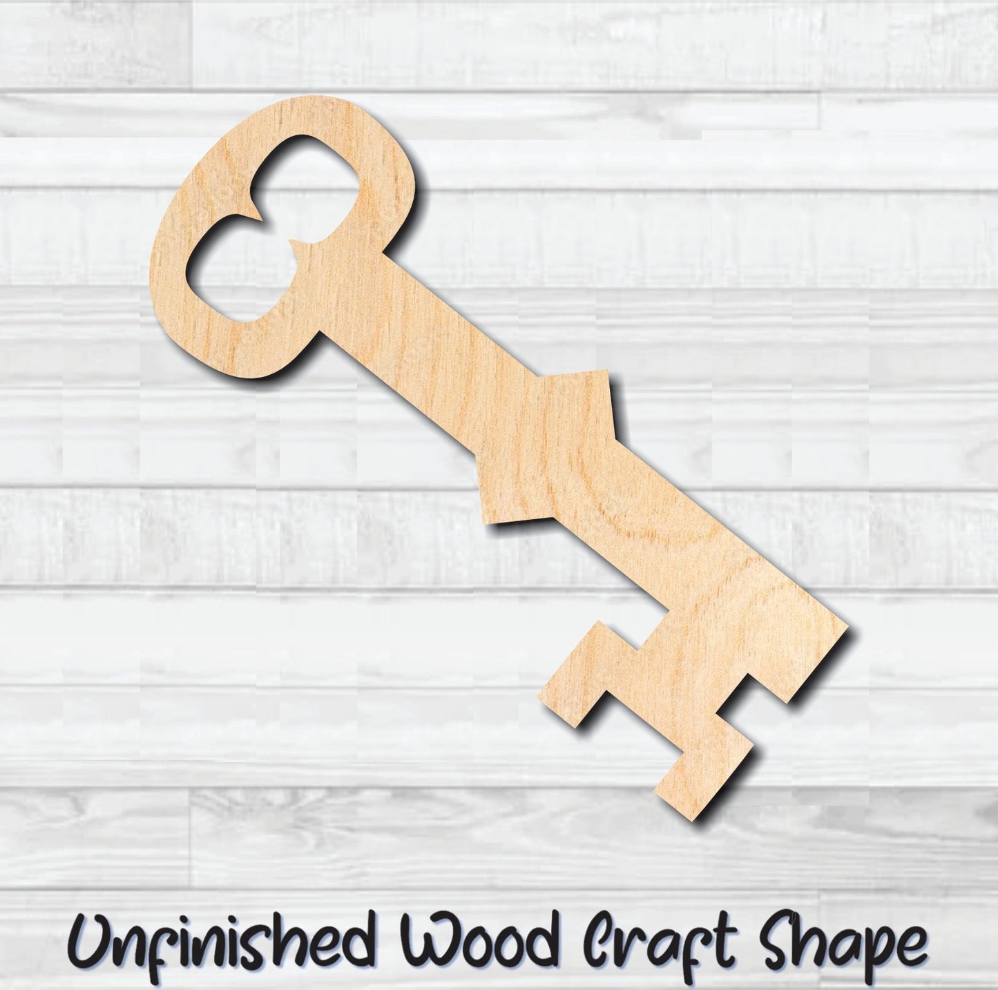 Skeleton Key 3 Unfinished Wood Shape Blank Laser Engraved Cut Out Woodcraft Craft Supply
