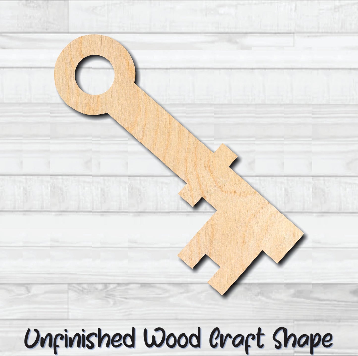 Skeleton Key 4 Unfinished Wood Shape Blank Laser Engraved Cut Out Woodcraft Craft Supply