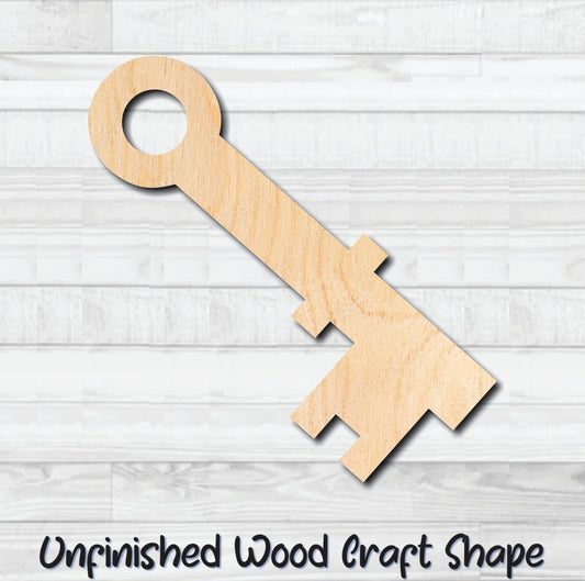 Skeleton Key 4 Unfinished Wood Shape Blank Laser Engraved Cut Out Woodcraft Craft Supply