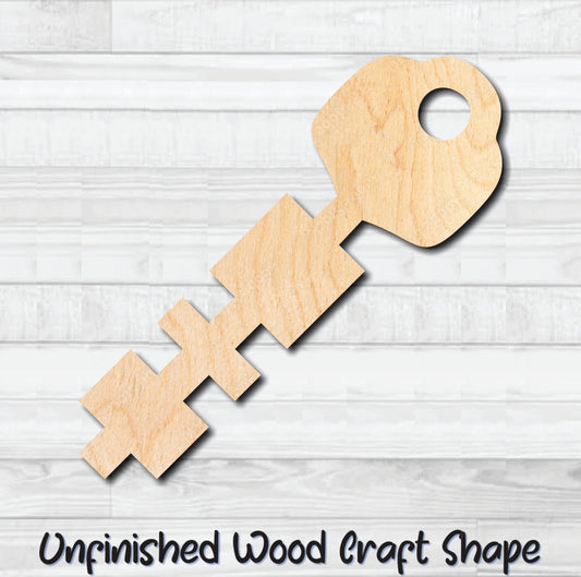 Skeleton Key 6 Unfinished Wood Shape Blank Laser Engraved Cut Out Woodcraft Craft Supply