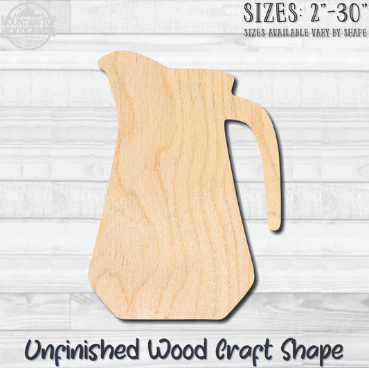 Pitcher Jug Carafe 2 Unfinished Wood Shape Blank Laser Engraved Cut Out Woodcraft Craft Supply