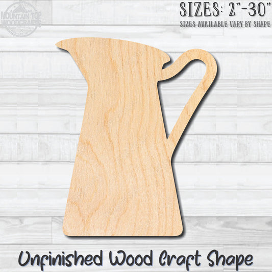 Pitcher Jug Carafe 3 Unfinished Wood Shape Blank Laser Engraved Cut Out Woodcraft Craft Supply