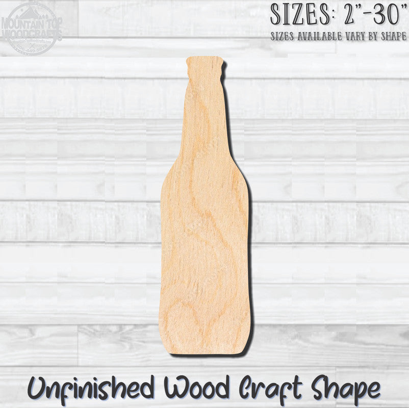 Beer Bottle Unfinished Wood Shape Blank Laser Engraved Cutout Woodcraft Craft Supply