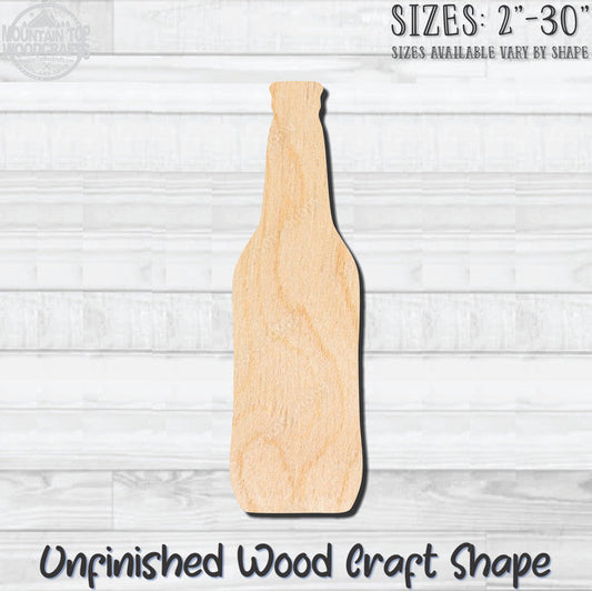 Beer Bottle Unfinished Wood Shape Blank Laser Engraved Cutout Woodcraft Craft Supply