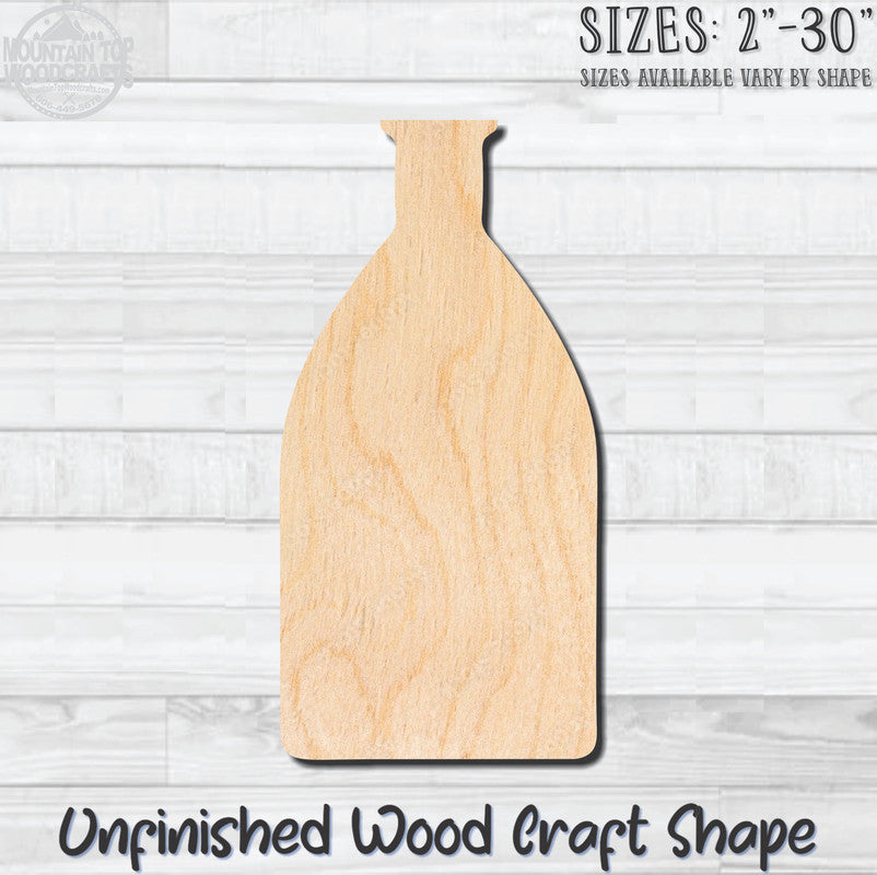 Liquor Bottle 2 Unfinished Wood Shape Blank Laser Engraved Cutout Woodcraft Craft Supply